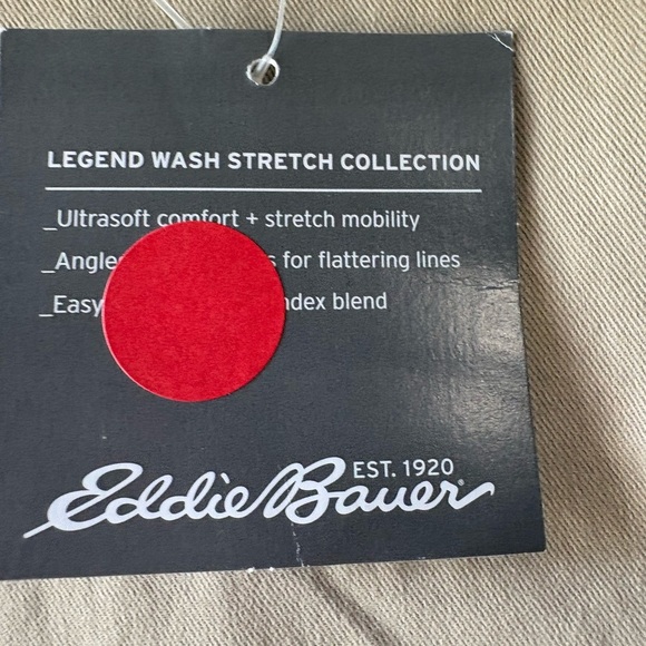 NWT Eddie Bauer, size 2, cargo utility tan pants, boyfriend slim - Picture 2 of 8